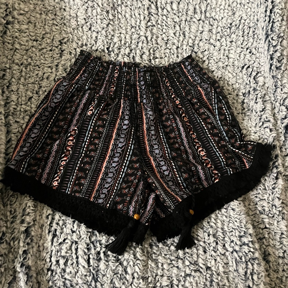 xs boho drawstring lounge shorts